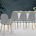 Artiss Dining Chairs Set of 4 Grey Linen Curved
