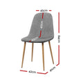 Artiss Dining Chairs Set of 4 Grey Linen Curved