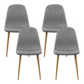 Artiss Dining Chairs Set of 4 Grey Linen Curved