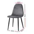 Artiss 4x Dining Chairs Cafe Lounge Kitchen Chair Upholstered Velvet Curved Grey