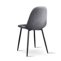 Artiss 4x Dining Chairs Cafe Lounge Kitchen Chair Upholstered Velvet Curved Grey