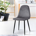 Artiss 4x Dining Chairs Cafe Lounge Kitchen Chair Upholstered Velvet Curved Grey