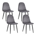 Artiss 4x Dining Chairs Cafe Lounge Kitchen Chair Upholstered Velvet Curved Grey