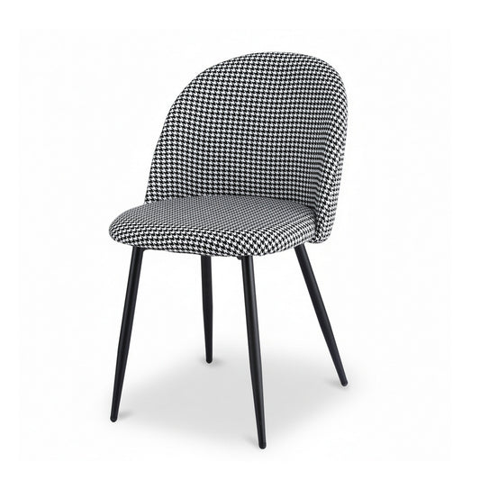 Artiss Dining Chairs Set of 2 Linen Houndstooth Curved