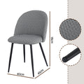 Artiss Dining Chairs Set of 2 Linen Houndstooth Curved