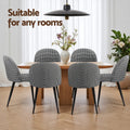 Artiss Dining Chairs Set of 2 Linen Houndstooth Curved