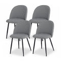 Artiss Dining Chairs Set 4 Linen Houndstooth Curved