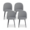 Artiss Dining Chairs Set 4 Linen Houndstooth Curved