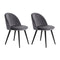 Artiss Dining Chairs Set of 2 Velvet Solid Curved Dark Grey