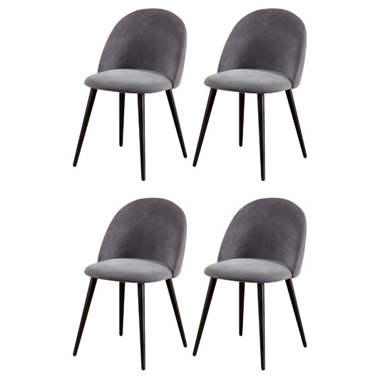 Artiss Dining Chairs Set of 4 Velvet Curved Dark Grey