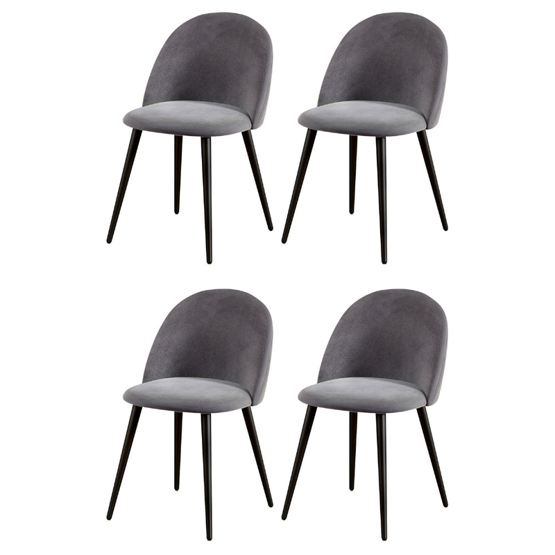 Artiss Dining Chairs Set of 4 Velvet Curved Dark Grey