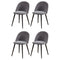 Artiss Dining Chairs Set of 4 Velvet Curved Dark Grey