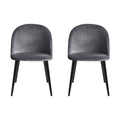 Artiss Dining Chairs Set of 4 Velvet Curved Dark Grey
