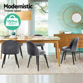 Artiss Dining Chairs Set of 4 Velvet Curved Dark Grey