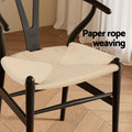 Artiss Dining Chair Wooden Rattan Wishbone Black