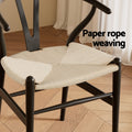 Artiss Dining Chairs 2x Wooden Rattan Wishbone Black