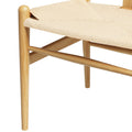 Artiss Wooden Dining Chair Rattan Seat Wishbone Back
