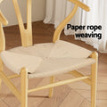 Artiss Wooden Dining Chair Rattan Seat Wishbone Back