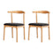 Artiss Dining Chairs x2 Rubber Wood Leather Black
