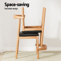 Artiss Dining Chairs x2 Rubber Wood Leather Black