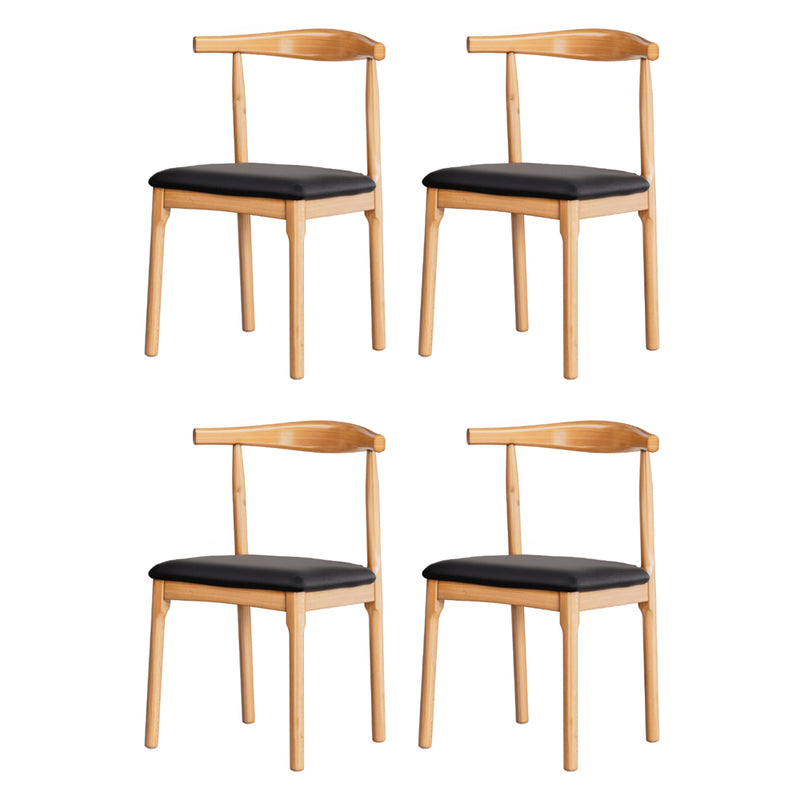 Artiss 4x Dining Chairs Rubber Wood Leather Black