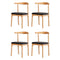 Artiss 4x Dining Chairs Rubber Wood Leather Black