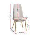 Artiss Dining Chairs Set of 2 Linen Beige High Back