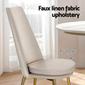Artiss Dining Chairs Set of 2 Linen Beige High Back