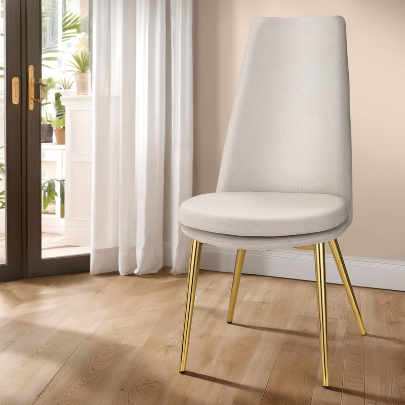 Artiss Dining Chairs Set of 2 Linen Beige High Back