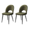 Artiss Dining Chair Set 2 Velvet Hollow Back Green