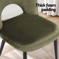 Artiss Dining Chair Set 2 Velvet Hollow Back Green