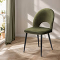 Artiss Dining Chair Set 2 Velvet Hollow Back Green