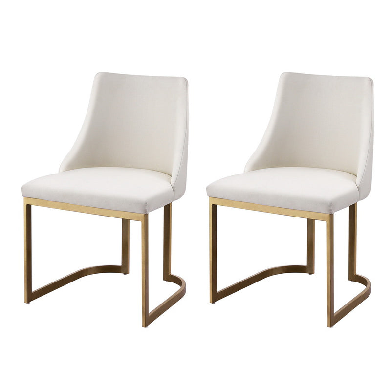 Artiss Dining Chairs Set of 2 Linen Fabric Beige