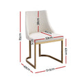 Artiss Dining Chairs Set of 2 Linen Fabric Beige