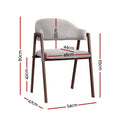 Artiss Dining Chairs Set of 2 Linen Armchair Grey