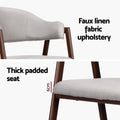 Artiss Dining Chairs Set of 2 Linen Armchair Grey