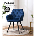 Artiss Dining Chairs Set of 2 Velvet Diamond Tufted Blue