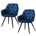Artiss Dining Chairs Set of 2 Velvet Diamond Tufted Blue