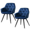 Artiss Dining Chairs Set of 2 Velvet Diamond Tufted Blue