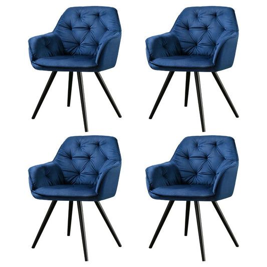 Artiss Dining Chairs Set 4 Velvet Diamond Tufted Blue