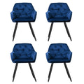 Artiss Dining Chairs Set of 4 Velvet Diamond Tufted Armchair Blue