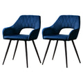 Artiss Dining Chairs Set of 2 Velvet Armchair Blue