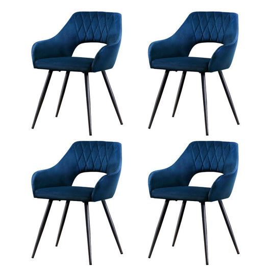 Artiss Dining Chairs Set of 4 Velvet Armchair Blue