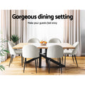 Artiss Dining Chairs Set of 2 Sherpa Boucle White