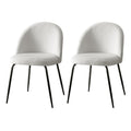 Artiss Dining Chairs Set of 2 Sherpa Boucle White