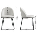 Artiss Dining Chairs Set of 6 Sherpa Boucle White