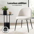 Artiss Dining Chairs Set of 6 Sherpa Boucle White