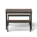 Artiss Dining Table Chairs Set 3PC Metal Kitchen Dark Walnut