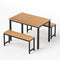 Artiss Dining Table Chairs Set 3PCS Metal Natural Oak Kitchen Desk