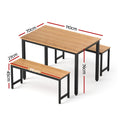 Artiss Dining Table Chairs Set 3PCS Metal Natural Oak Kitchen Desk